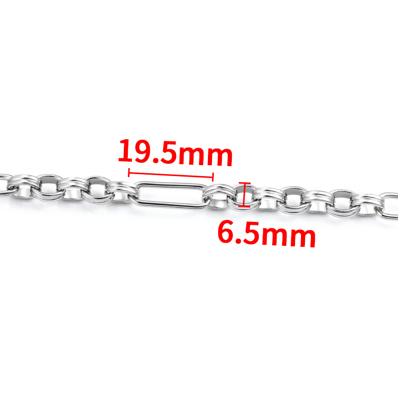Steel color handmade egg buckle chain 6.5mm