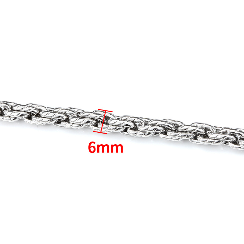 Steel color indented twist chain 6mm