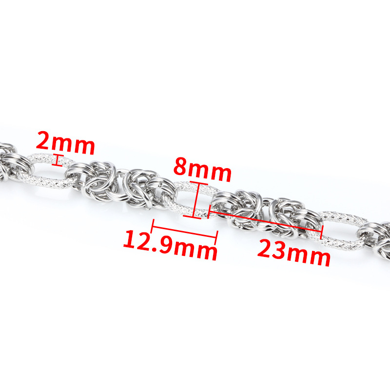 Steel color hand-indented egg buckle chain 8mm