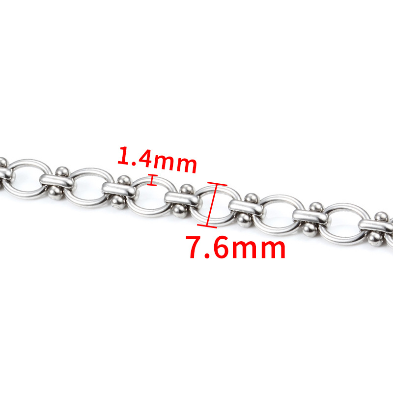Steel color manual clamping rod chain 7.6mm