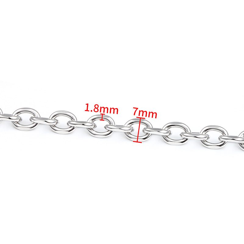 Steel color oval split chain 7mm