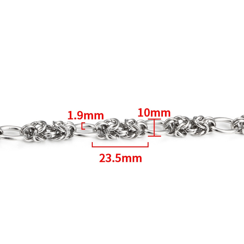 Steel color handmade egg buckle chain 8mm