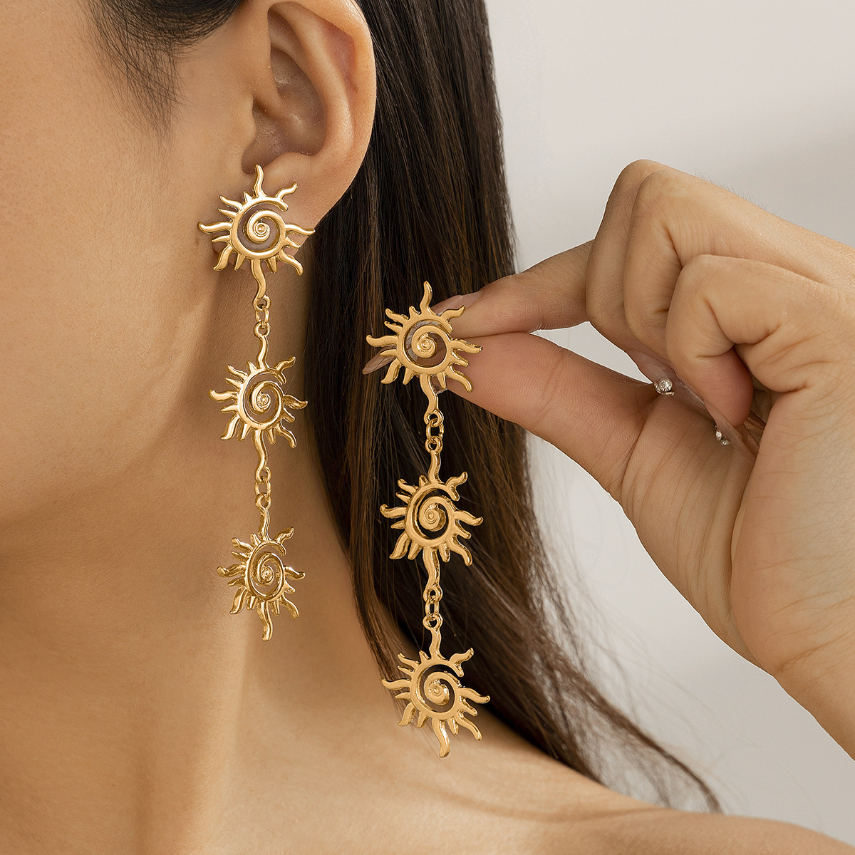 Stud Earrings-Gold