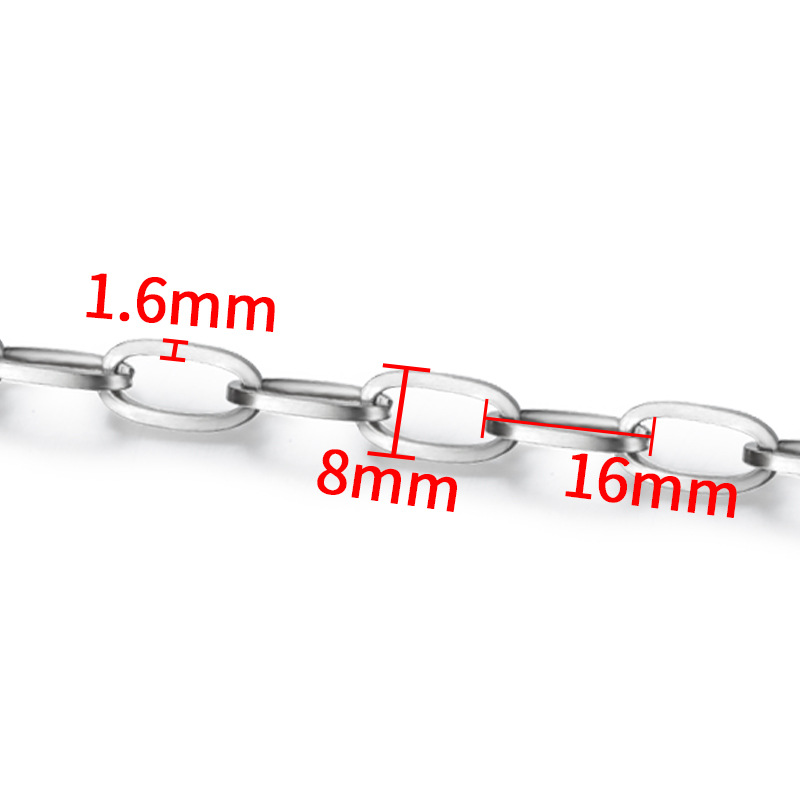 Steel square chain 1.6x8mm