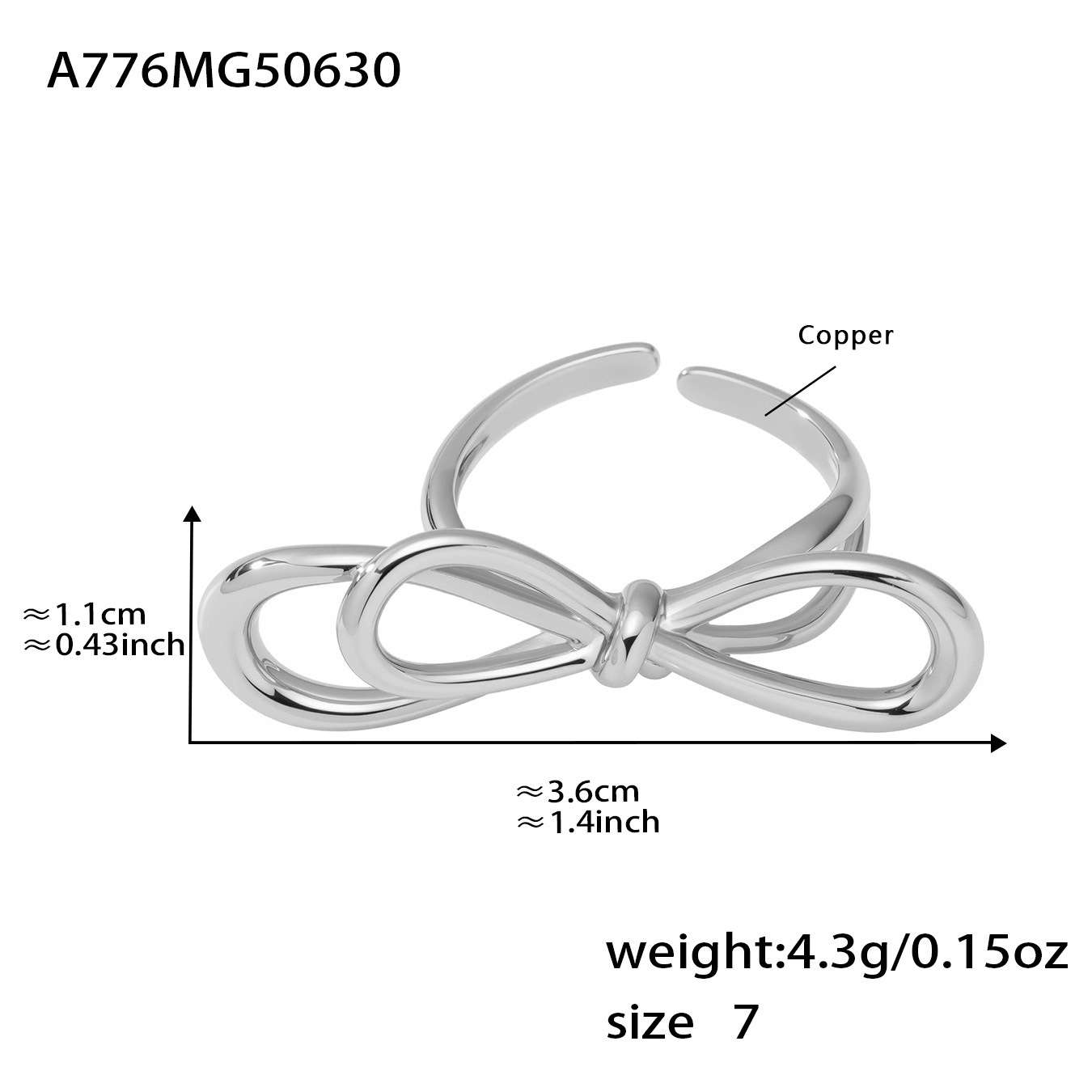 A776-steel color bow ring