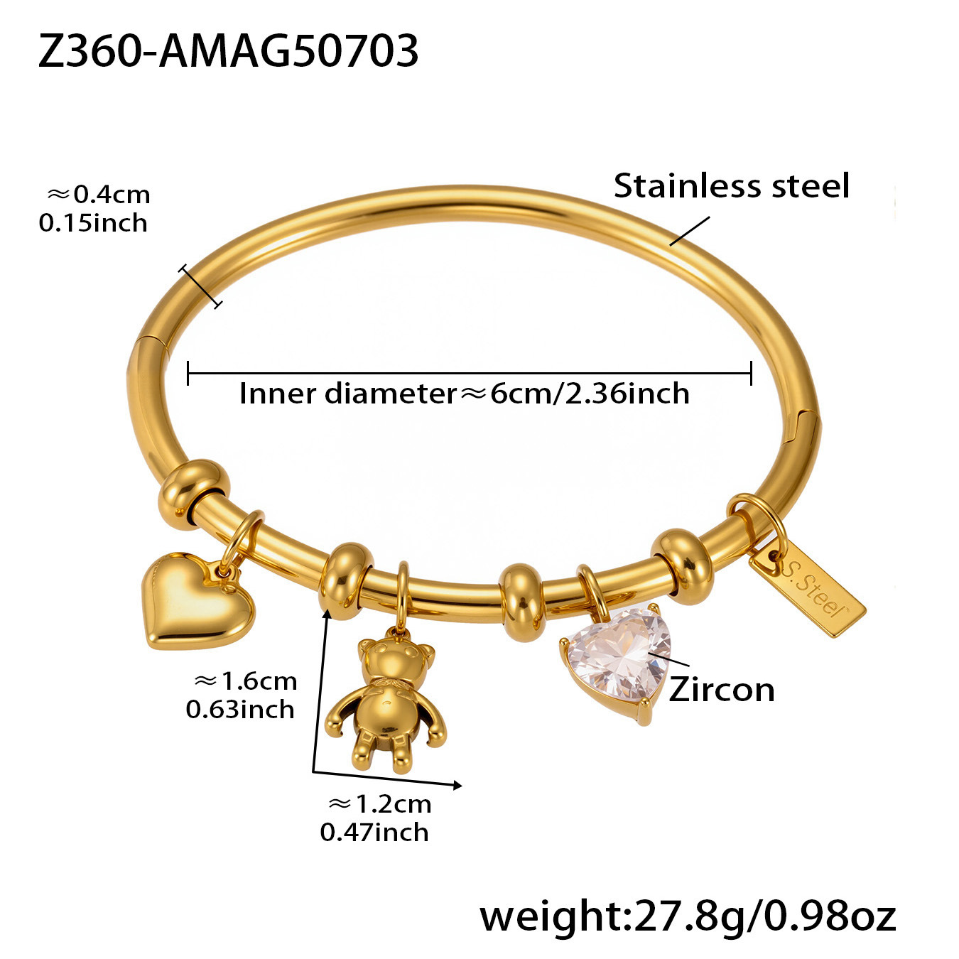 Z360-gold diy accessories bracelet-type a