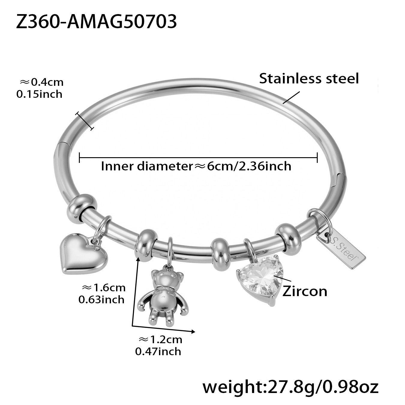 Z360-steel color diy accessories bracelet-a style
