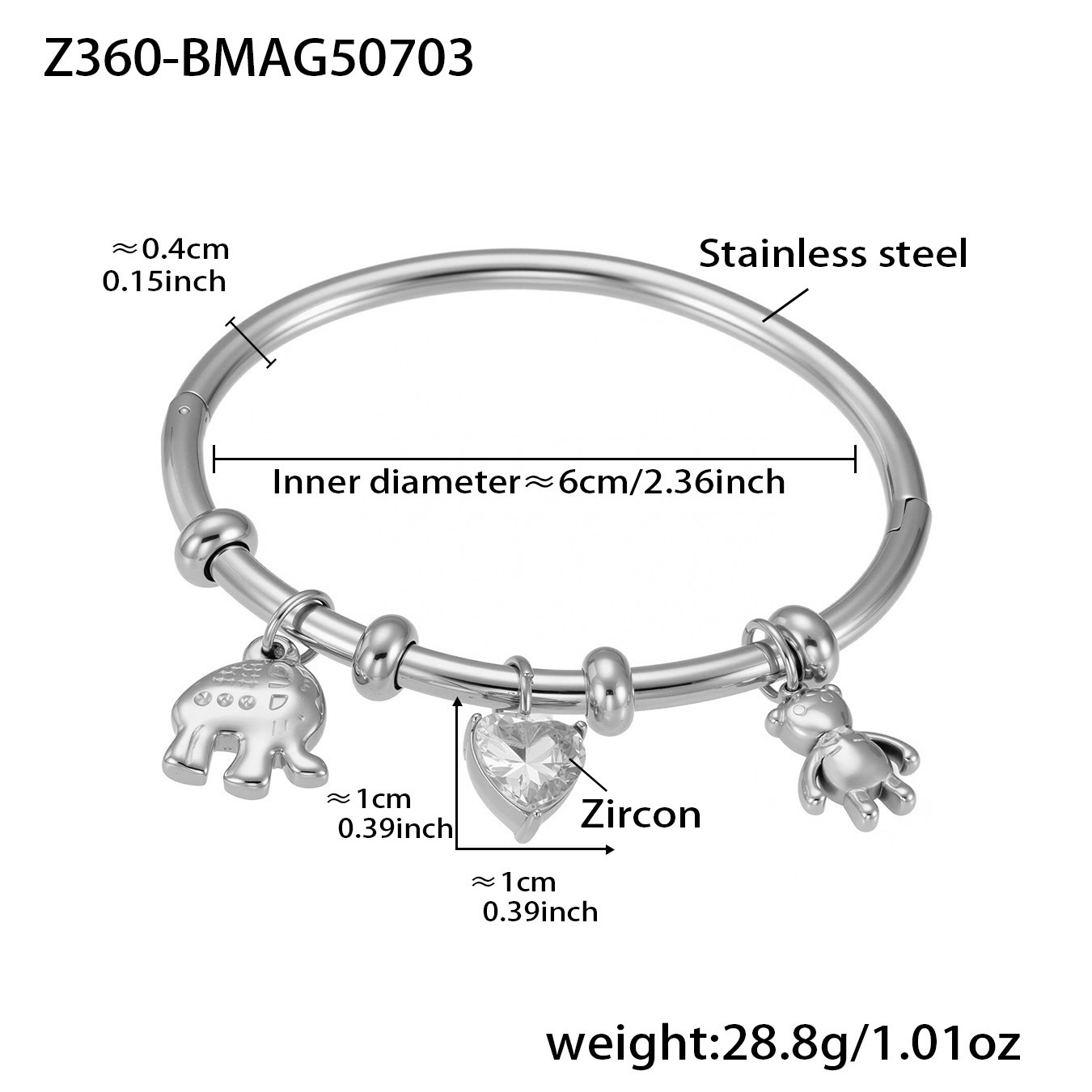 Z360-steel color diy accessories bracelet-b style