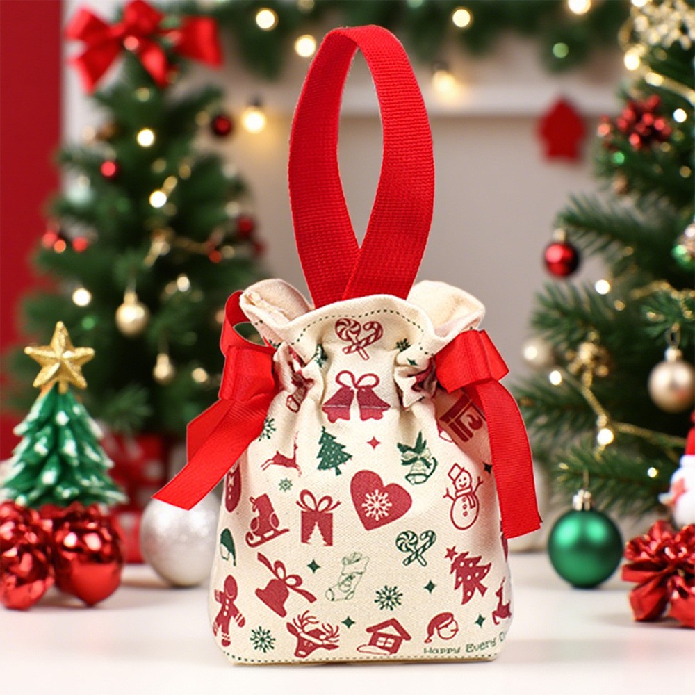 Christmas gift drawstring pocket 15*16*5cm