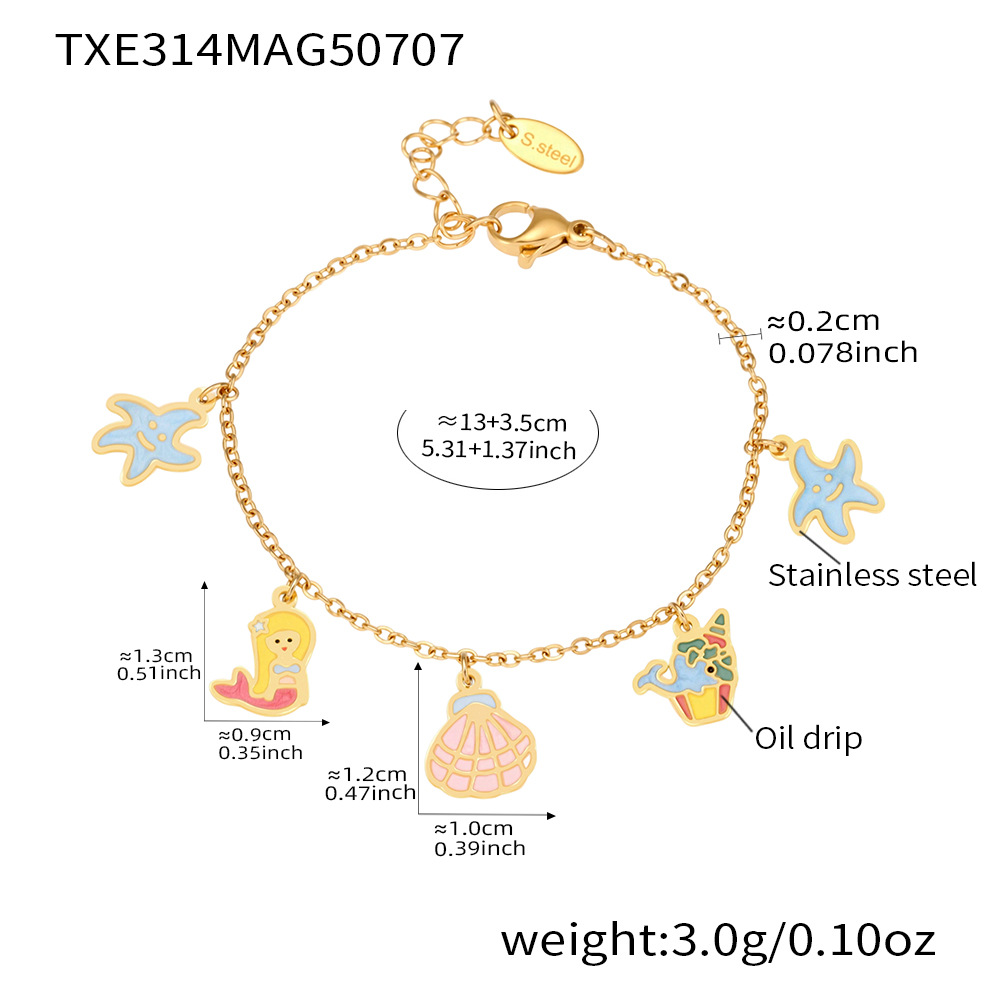 Txe314-golden ocean series bracelet-13 3cm