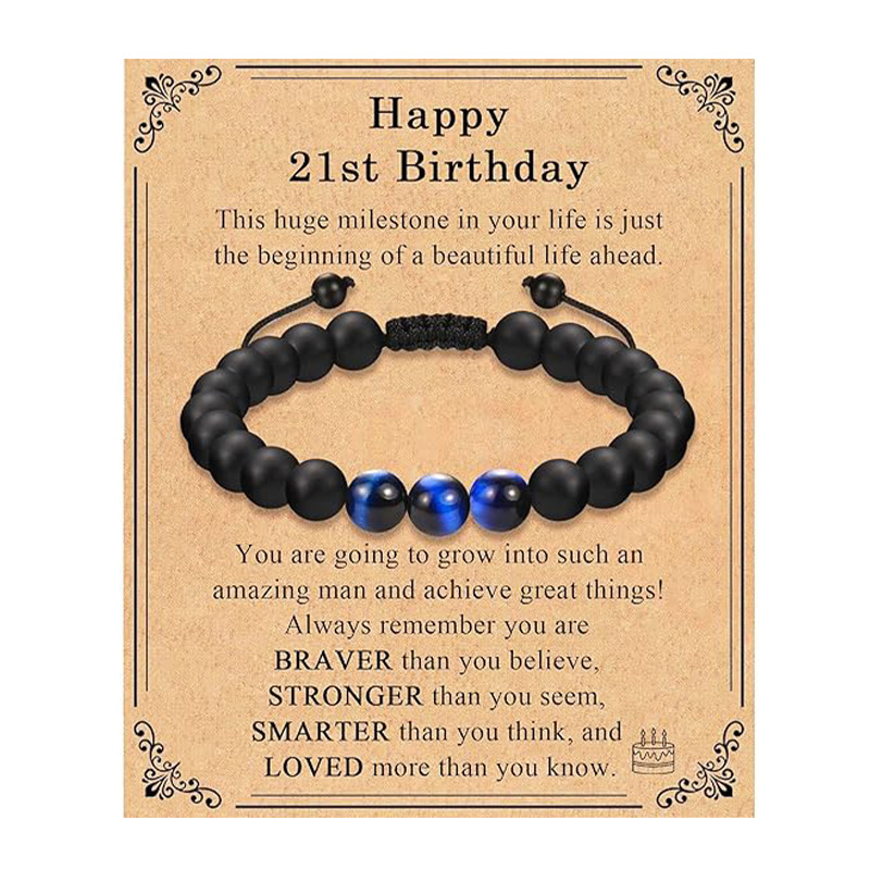 Blue tiger eye birthday bracelet 21 years old