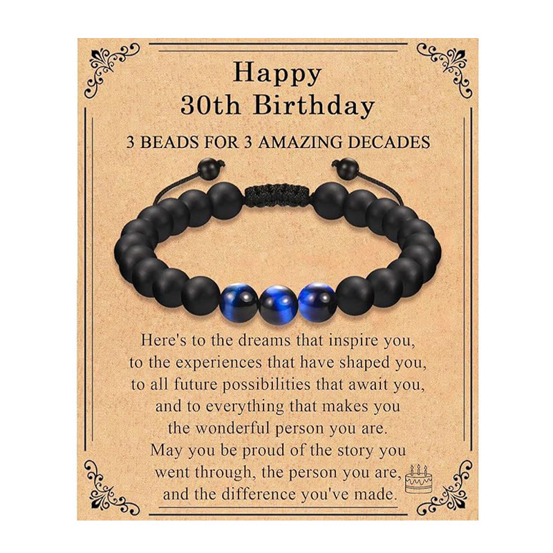Blue tiger eye birthday bracelet 30 years old