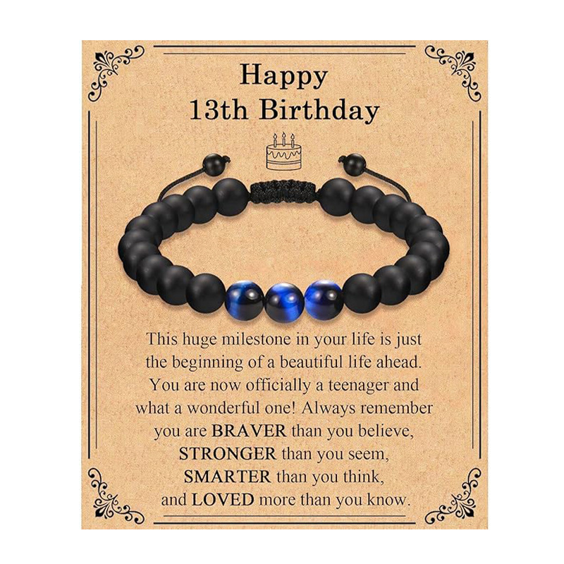 Blue tiger eye birthday bracelet 13 years old