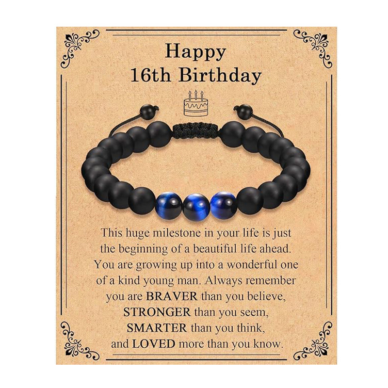 Blue tiger eye birthday bracelet 16 years old