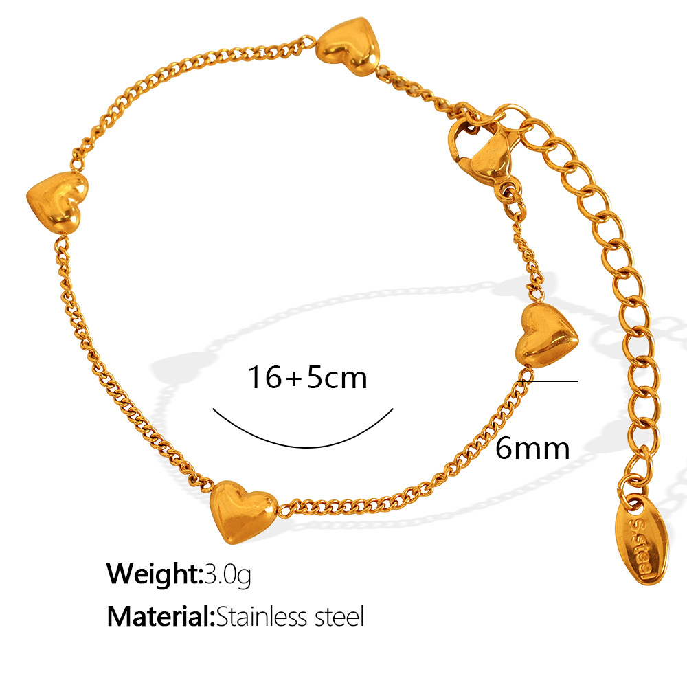 SL34 cross heart gold bracelet