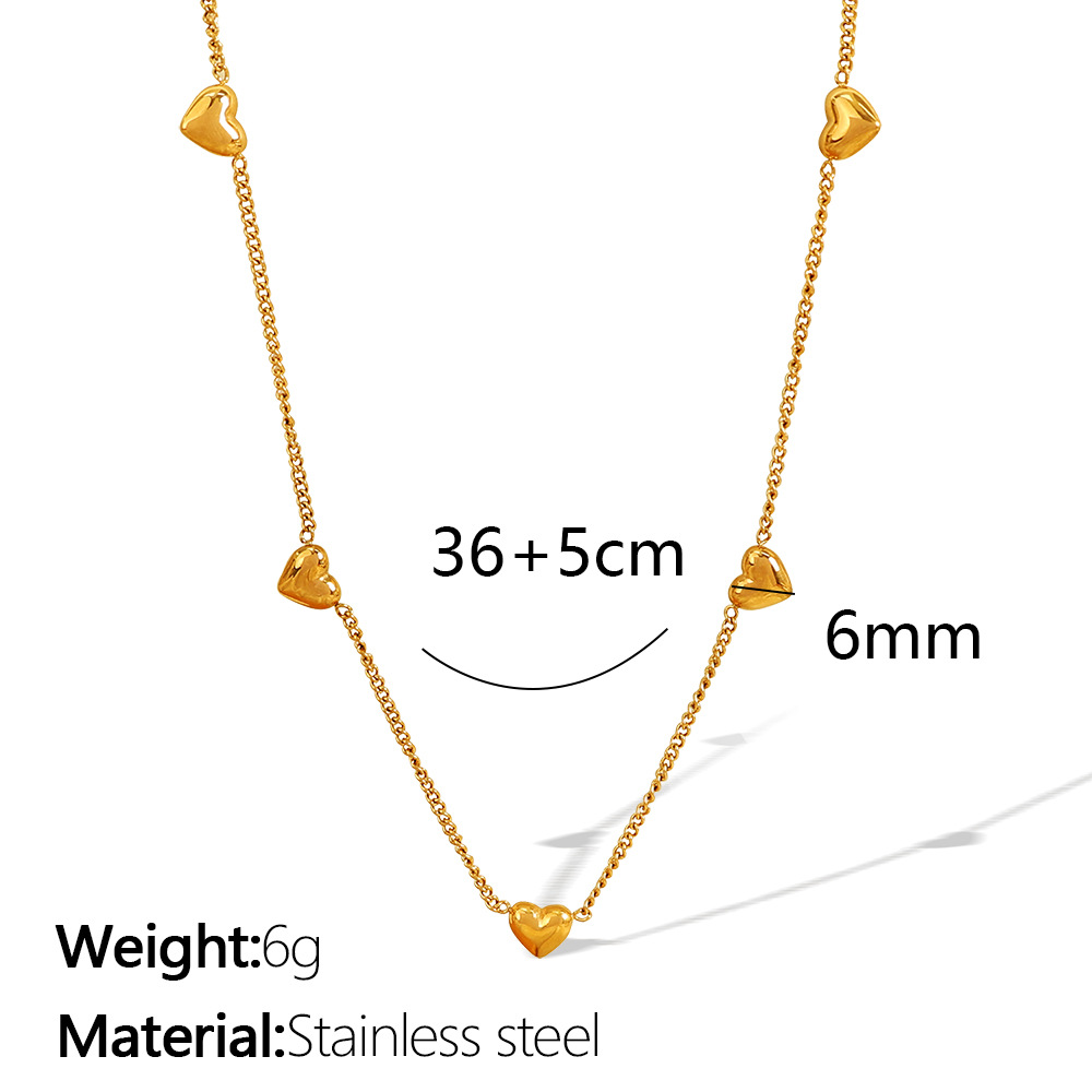 XL135 cross-heart gold necklace