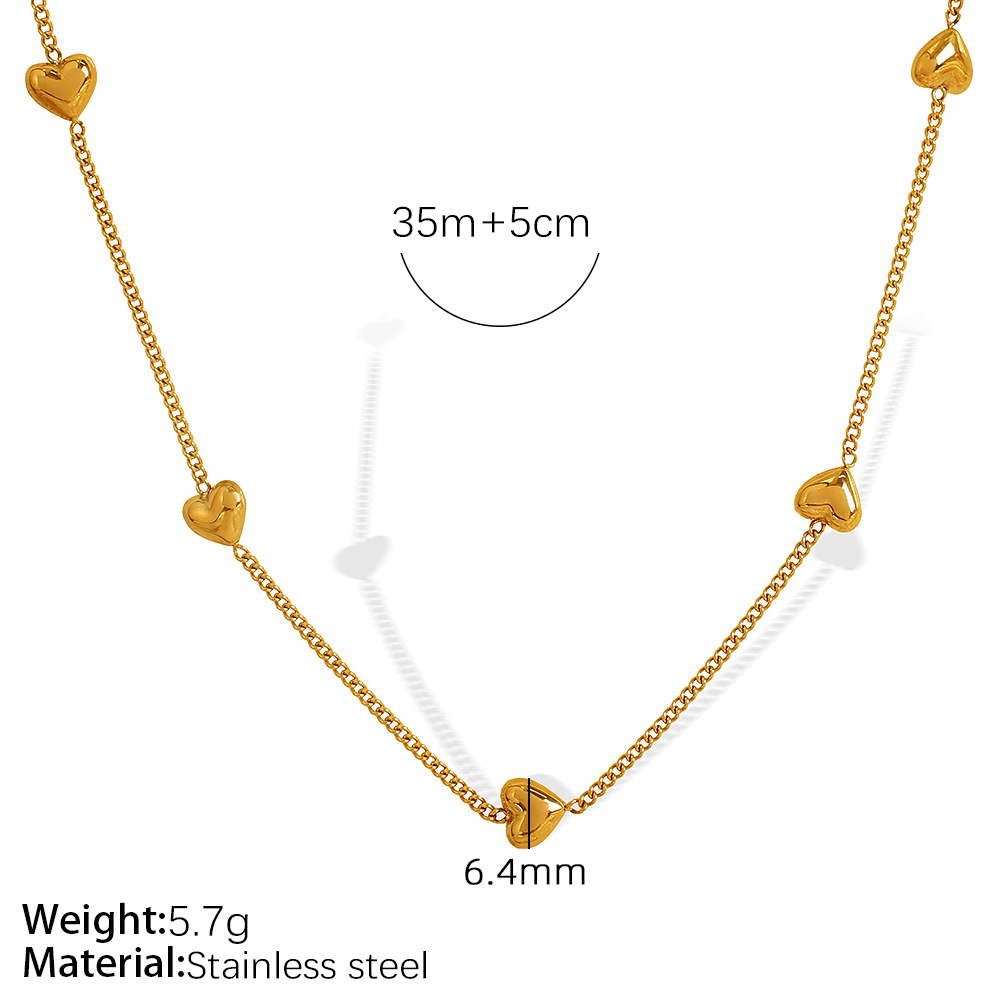 XL135 vertical heart gold necklace