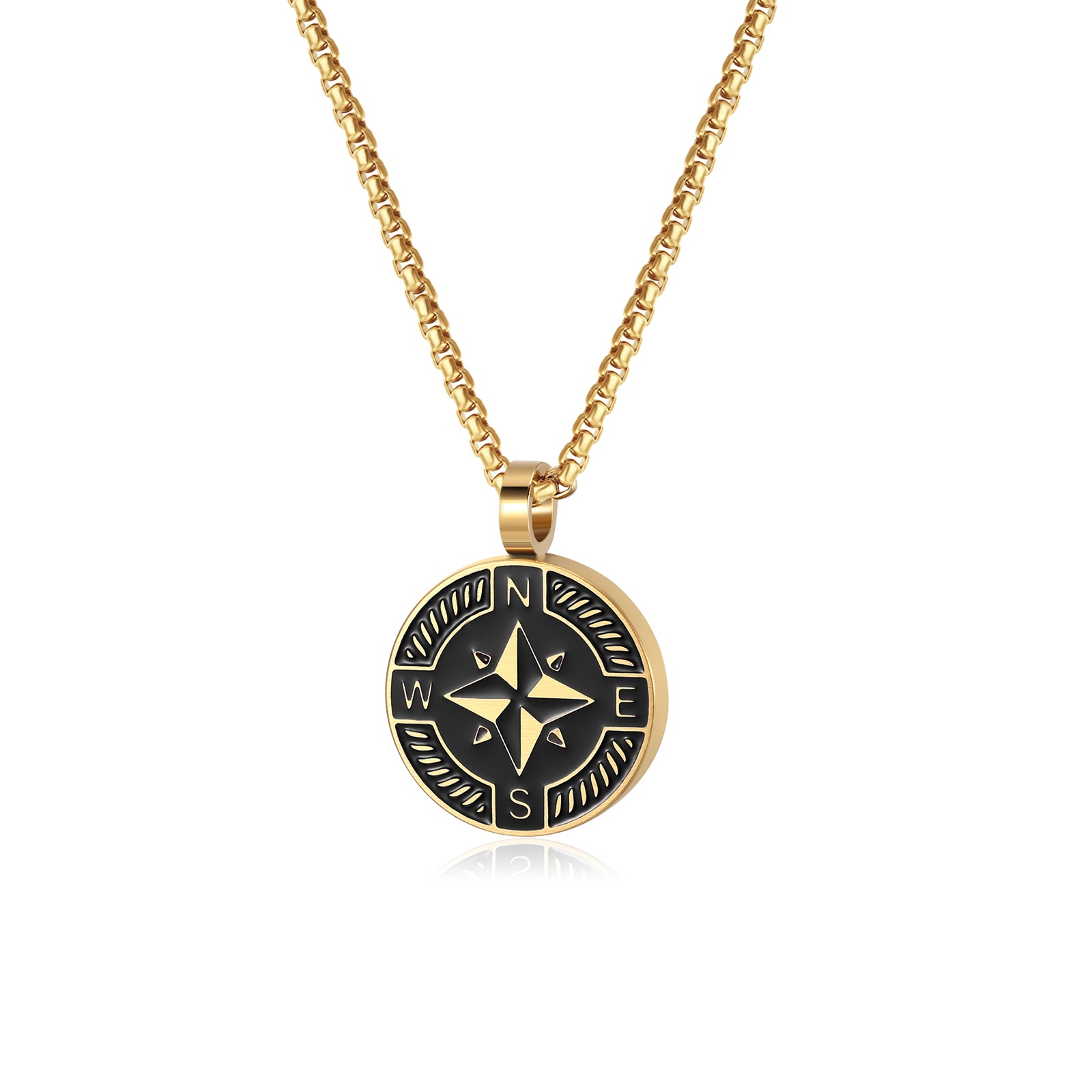 Black gold pendant gold necklace 60cm