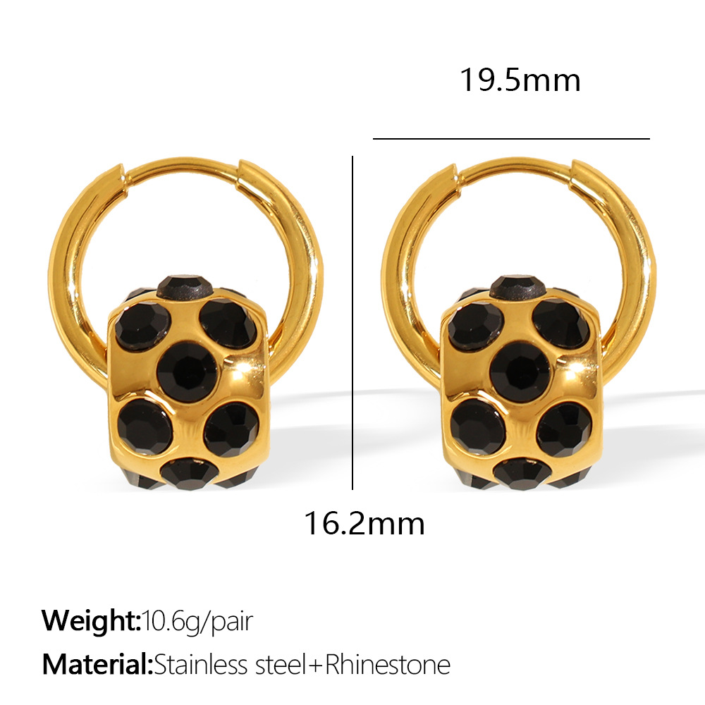 Eh836bkrg black diamond gold earrings