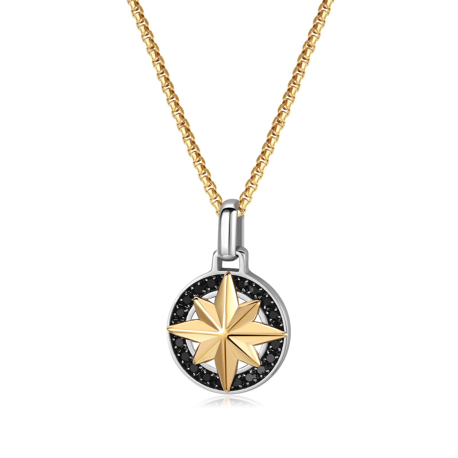 Black gold pendant gold necklace 60cm