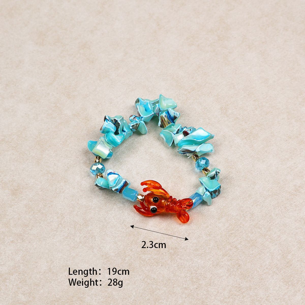 Lobster-bracelet blue elastic cord