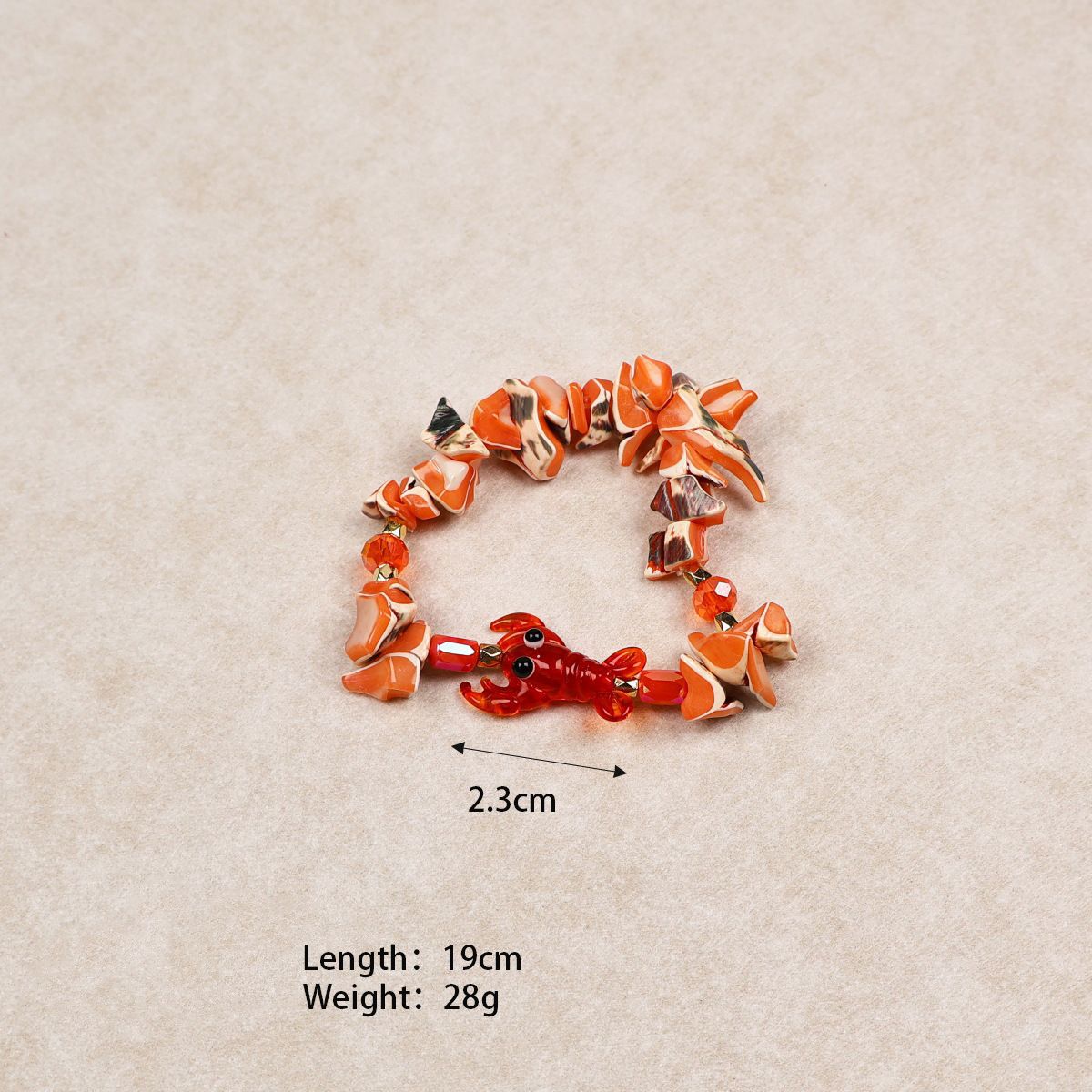 Lobster-bracelet orange elastic cord