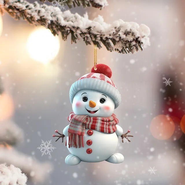 Christmas snowman pendant a