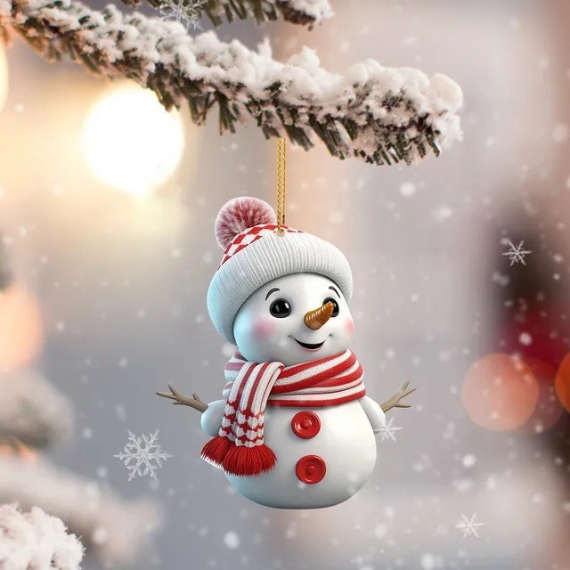 Christmas snowman pendant b