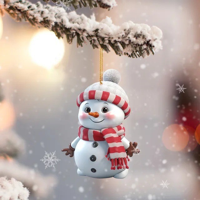 Christmas snowman pendant d