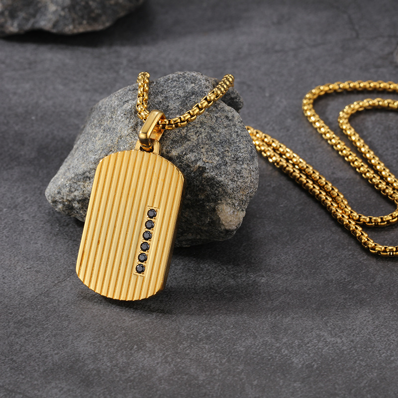 Necklace 60cm (gold black zircon)