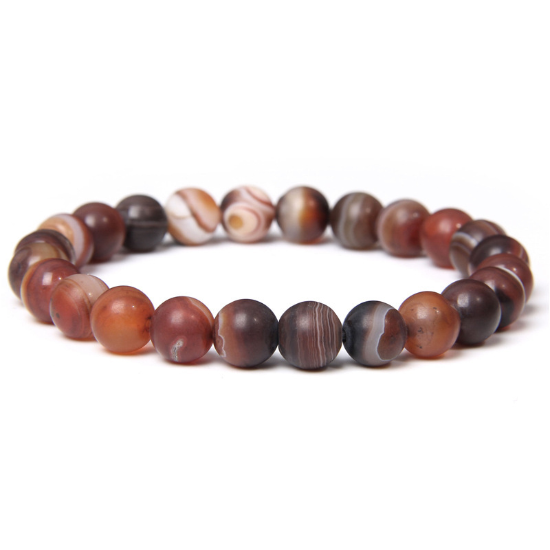Frosted brown striped agate