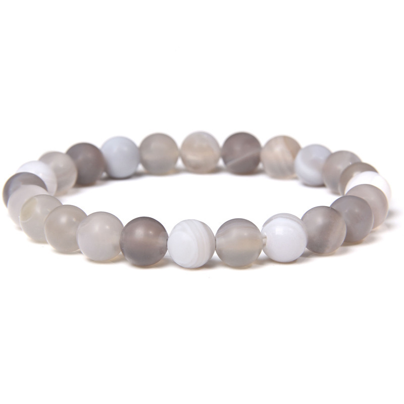 Frosted striped gray agate