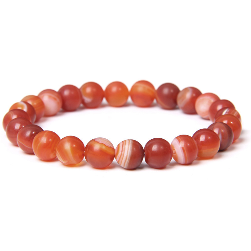 Frosted red striped agate