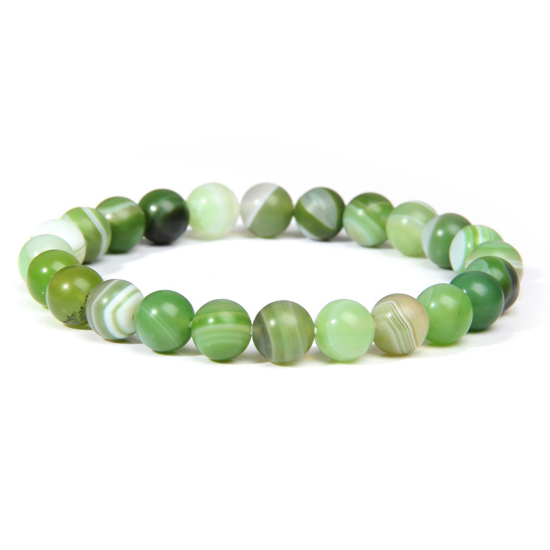 Frosted green striped agate