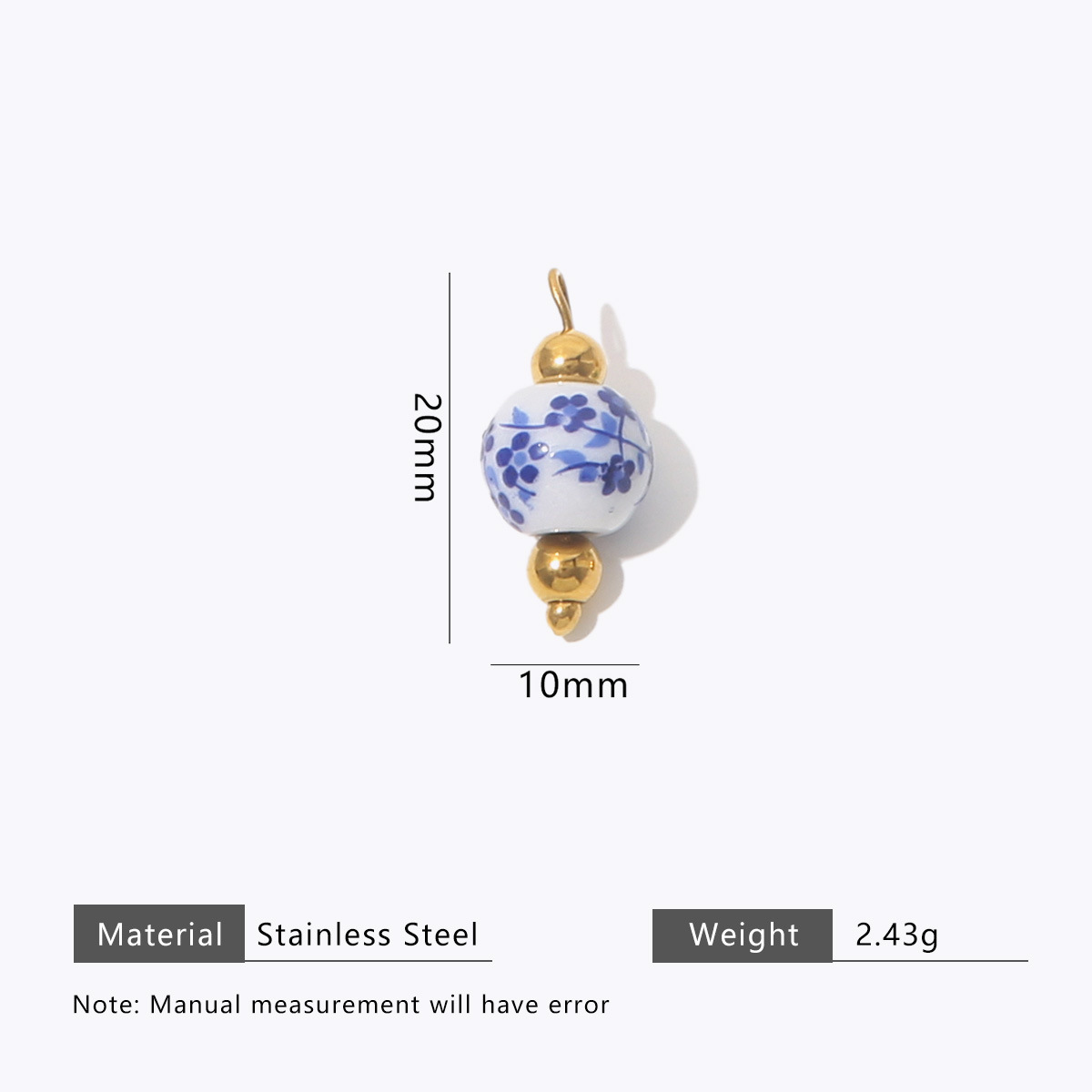 Blue and white floral 10mm