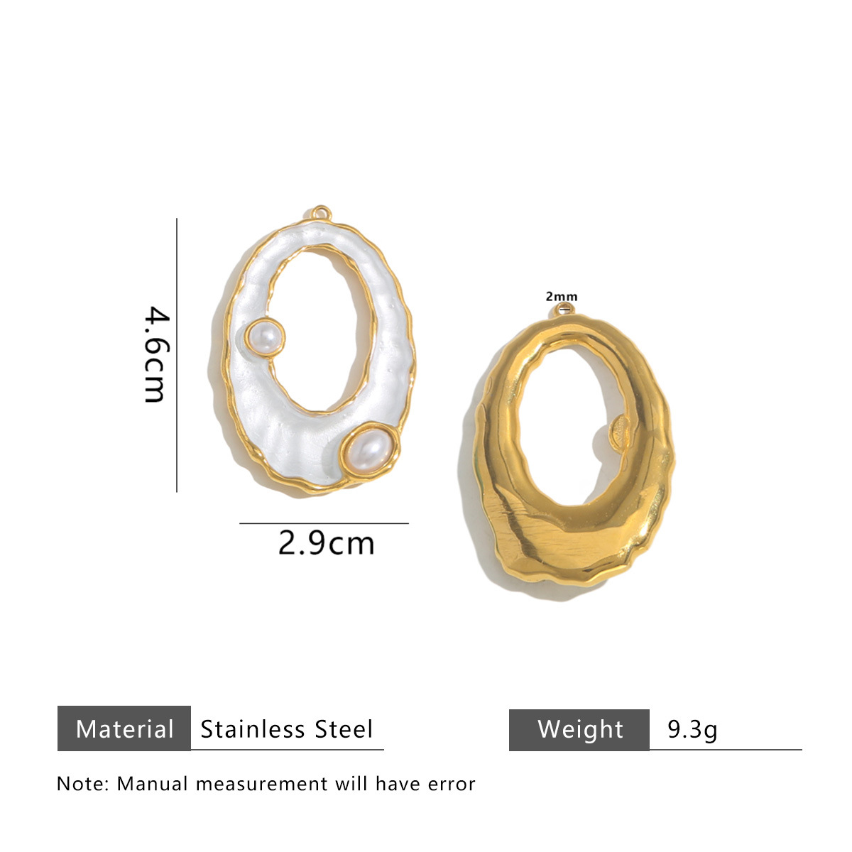 Oval white