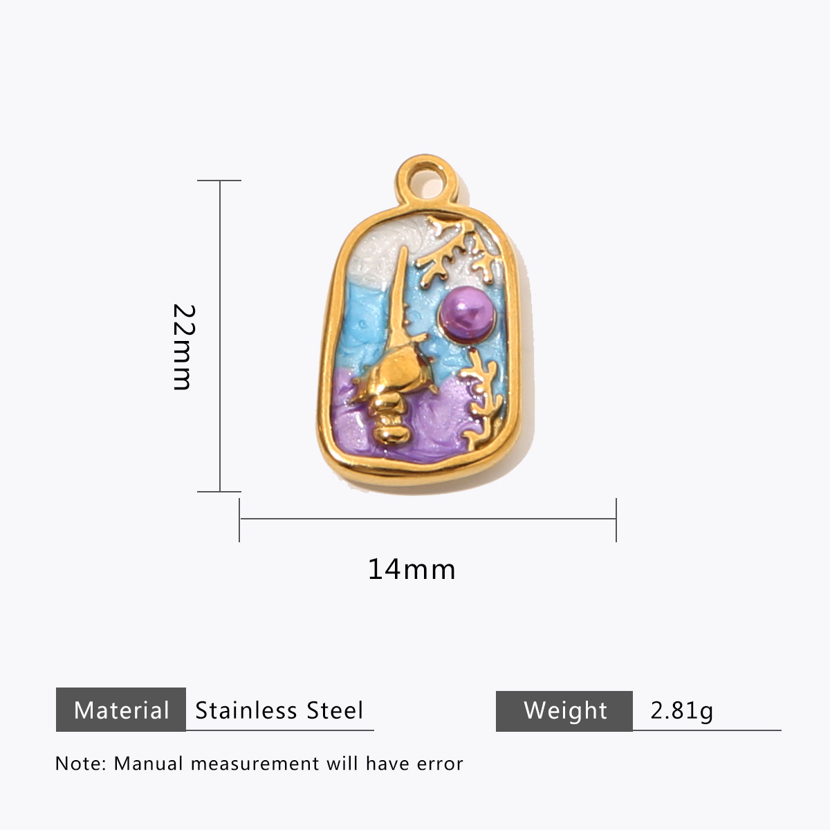 Long conch dot purple pearl