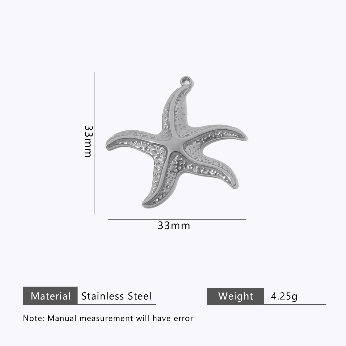 Steel colored twisted starfish