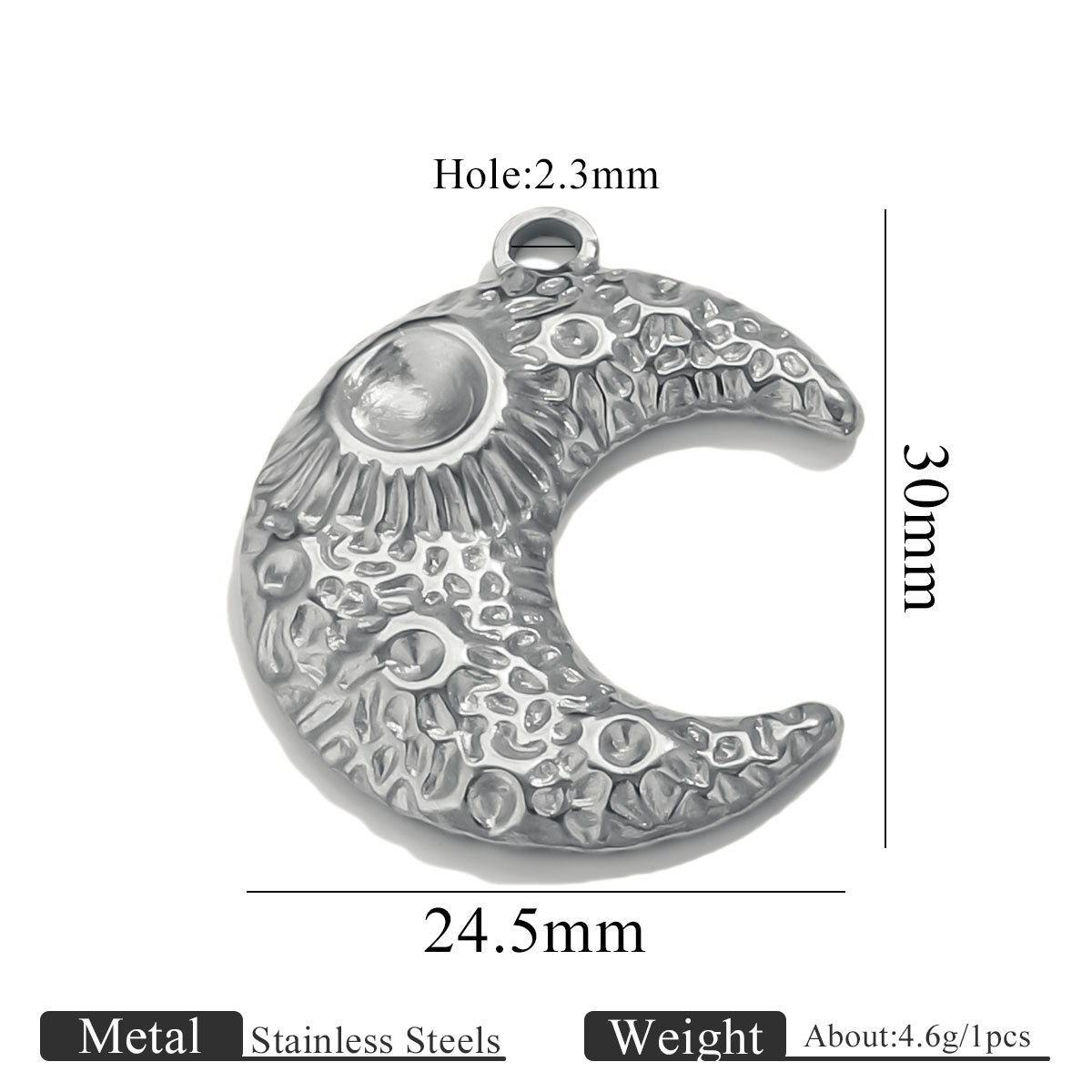 Steel-colored hydraulic moon