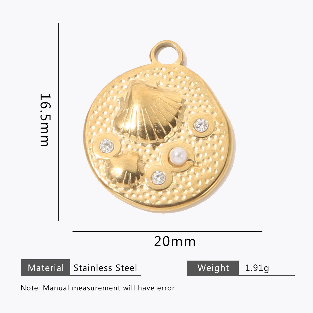 Round shell white diamond