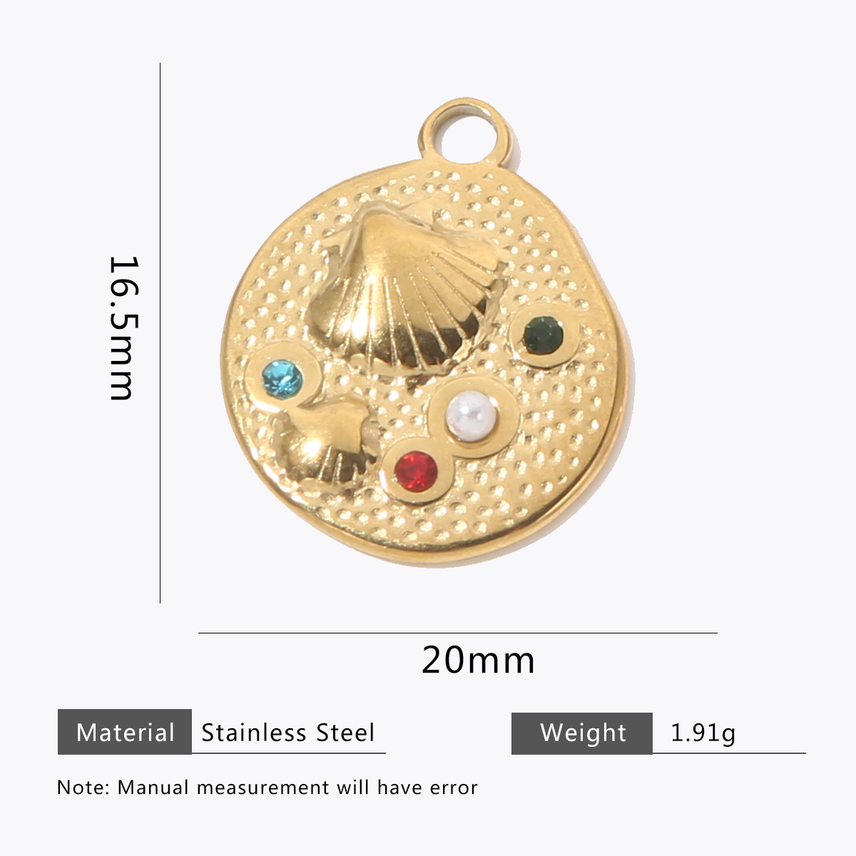 Round shell colored diamonds