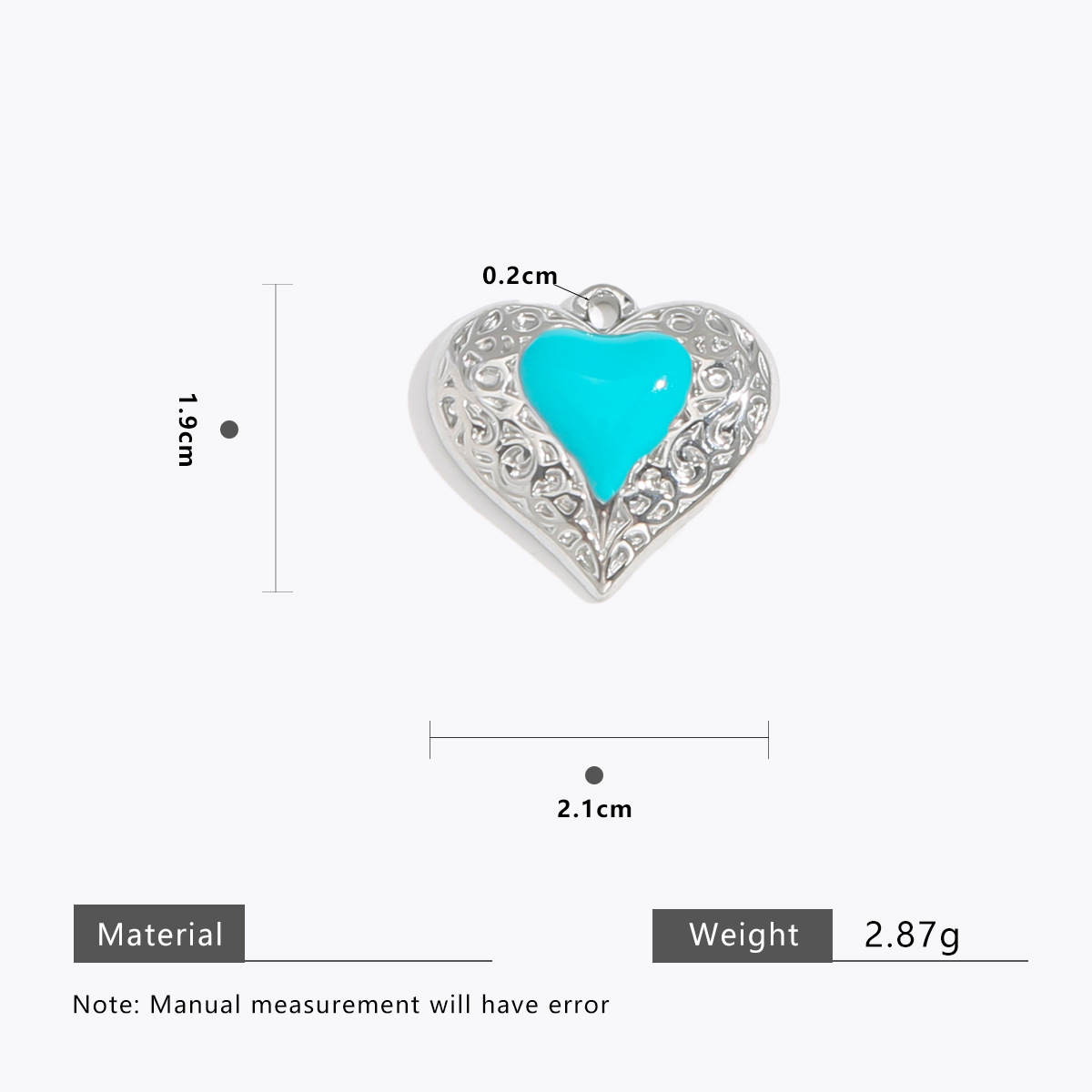 Green peach heart steel color