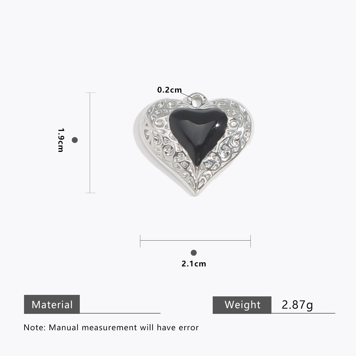 Spade heart steel color