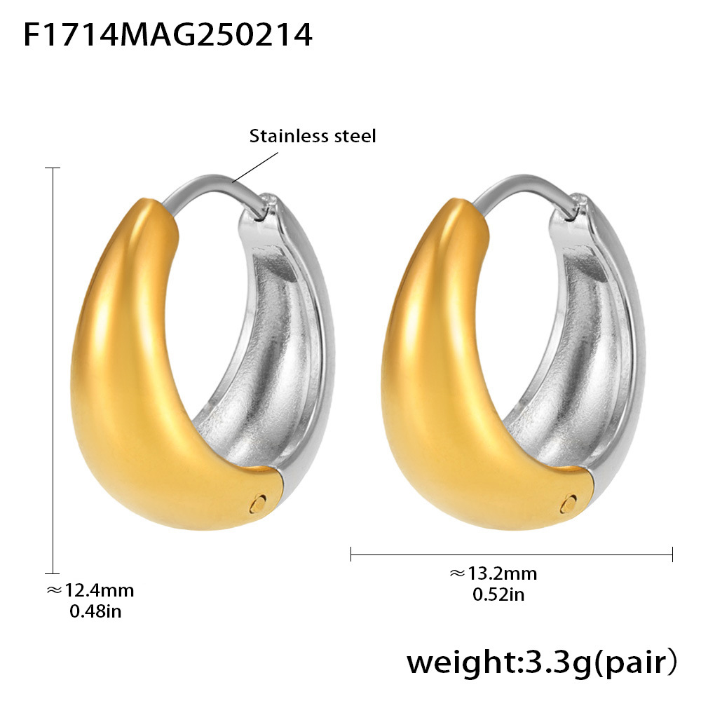 F1714-Intermediate gold earrings-12mm
