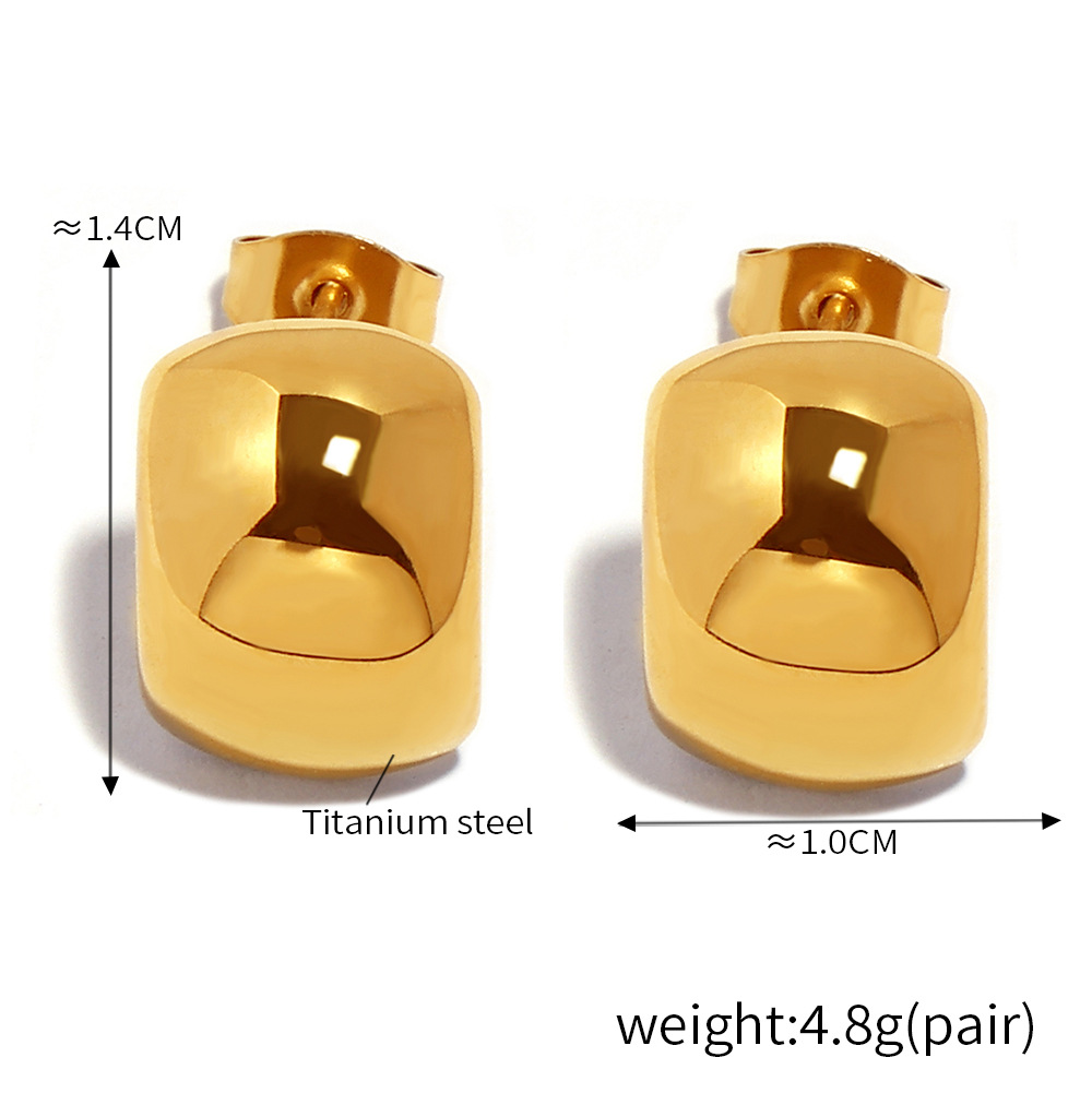 F182-gold glossy earrings