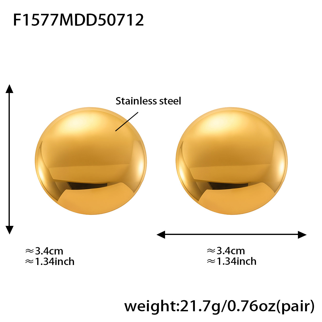 F1577-gold round earrings