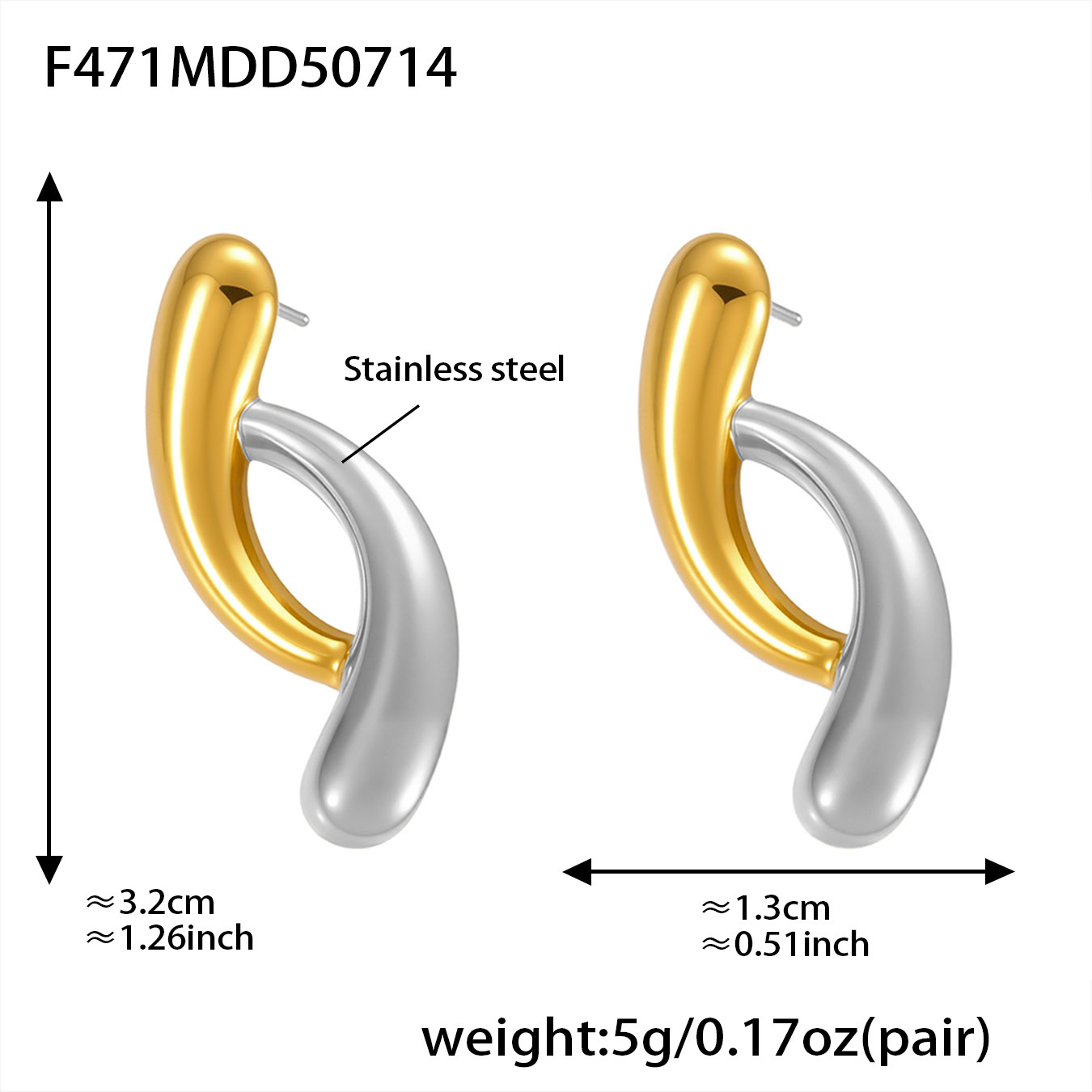 F471-gold geometric drop earrings