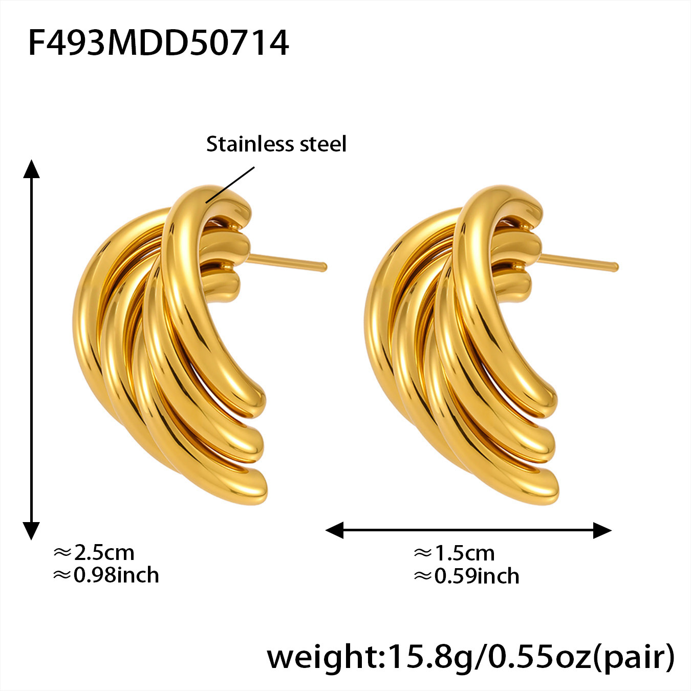 F493-gold earrings