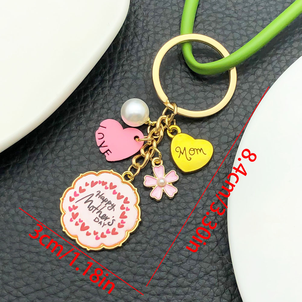 22-kc gold pink mother's day star mom brand pearl keychain-13.2g [1 piece]