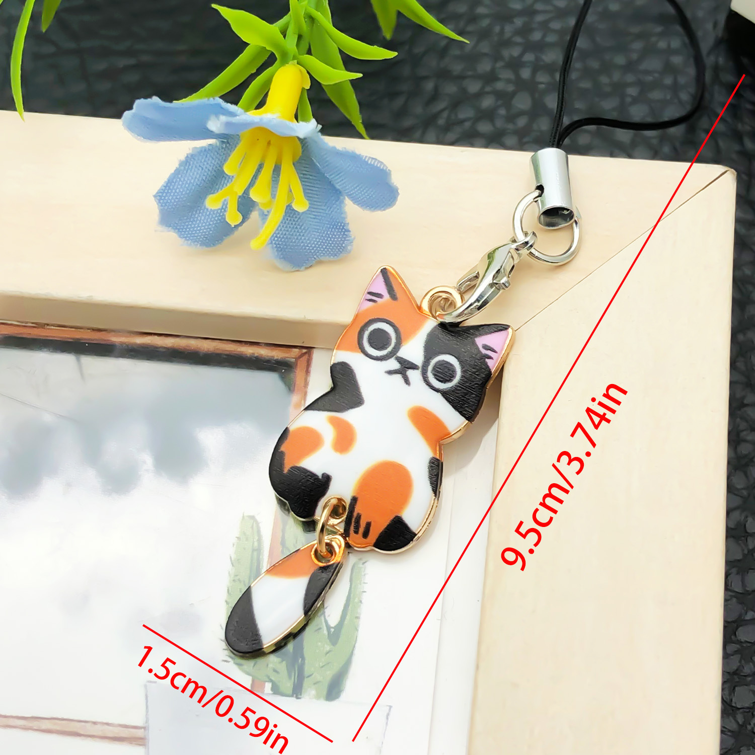 Ls73-1 calico cat mobile phone chain-2.3g